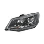 Faro anteriore sinistro principale per SKODA FABIA III fase 1 2015-2018, H7+H7, regolazione elettrica, con motore, con luce diurna, nero, LED, Nuovo.