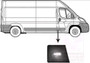 Modanatura porta anteriore destra per PEUGEOT BOXER II 2006-2023, nera goffrata, con foro per luce freno, modello telaio extra lungo, nuova