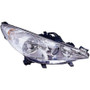 Faro ottico anteriore destro per PEUGEOT 207 dal 2009 al 2012  H7+H7+H1 Con Corpo Cromato, Nuovo