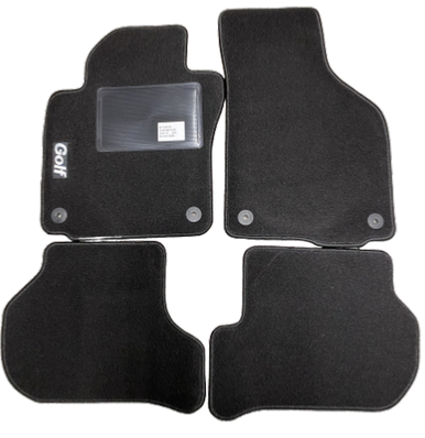 MOTOS Basic Tappetini auto Velours per auto destinato a Volkswagen Golf V 2003-2009 fissaggi rotondi - Basic, Materiale, Rosso tappetino auto