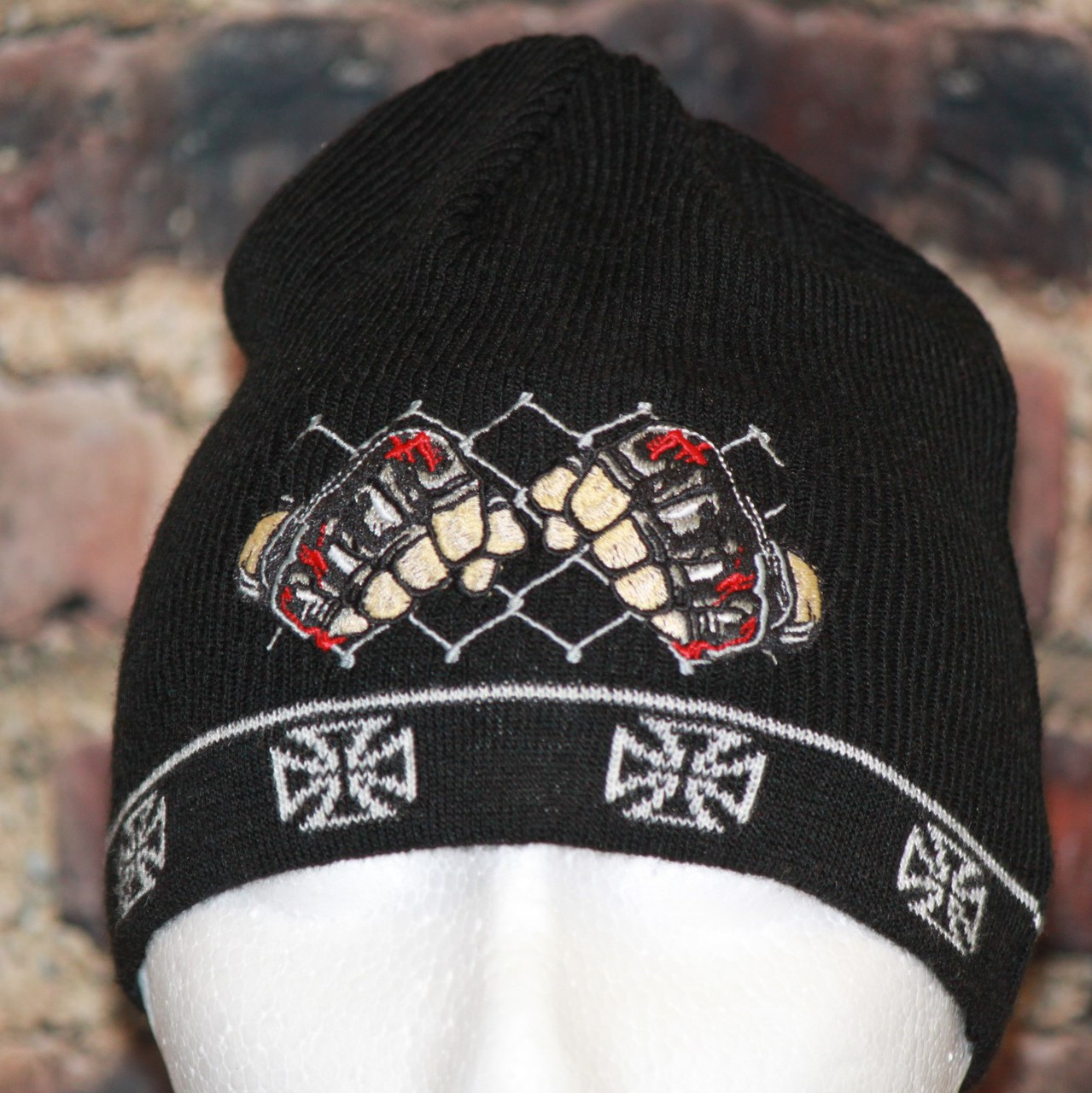 MMA Cage fighter Iron Cross Knit beanie skull board cap