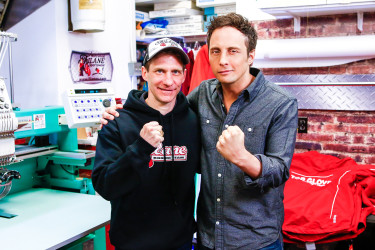 CBC's show Still Standing with host Jonny Harris comes to Schreiber and visits Domenic at Hollywood Filane CBC's show Still Standing with host Jonny Harris comes to Schreiber and visits Domenic at Hollywood Filane