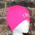 Hockey Mom with embroidered stick logo Hot pink beanie Toque 