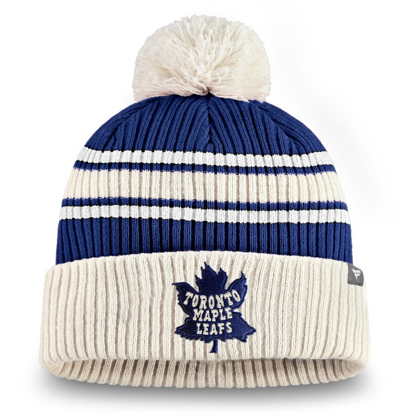 Fanatics Branded True Classic Pom Cuffed Knit Hat Toronto Maple Leafs