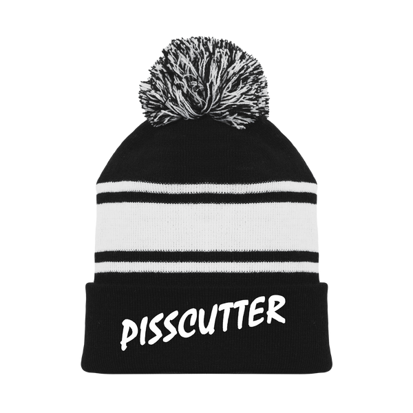 Pisscutter Hometown Team Toque - Black/White with POM POM