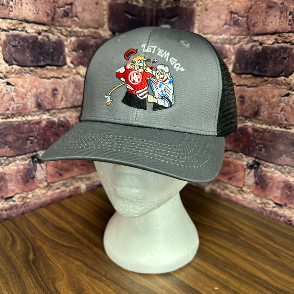 Hockey Fighter Let em go Trucker Style mesh back cap by Hollywoodfilane.com Hockey Fighter Let em go Trucker Style mesh back cap by Hollywoodfilane.com