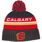 Calgary Flames ADIDAS Branded Cuffed Knit pom Beanie toque NHL hockey Hat