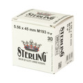 STERLING 5.56 M193 55GR FMJ Ammunition - 30 Rounds per Box, 1500 Rounds per Case