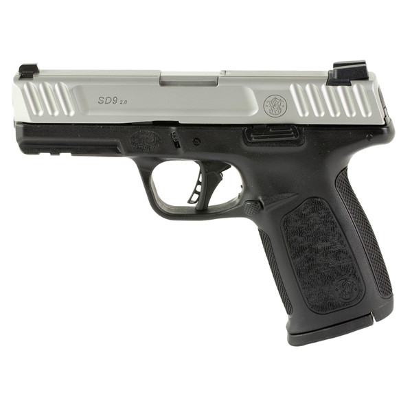 S&W SD9 2.0 9mm Pistol, 4" Barrel, 10-Round Capacity, Black/Silver Finish