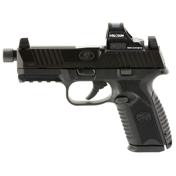 FN 509M Tactical 9mm Pistol with 4.5" Barrel, 24-Round Capacity, Night Sights, and 407C Optic in Black