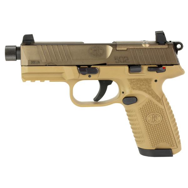 FN 502T 22LR Pistol with 4.6" Barrel and 10-Round Capacity in FDE Finish