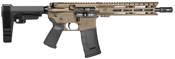 Diamondback DB15 300 AAC Pistol with 10" Barrel and SBA3 Brace in Flat Dark Earth