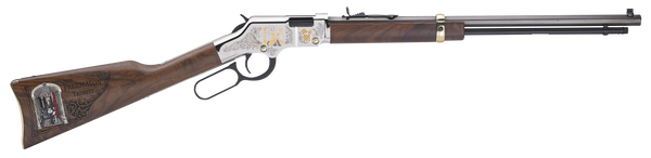 Freemasons Tribute Golden Boy Rifle: Henry H004MAS 22 Caliber with Nickel-Plated Finish & Walnut Stock