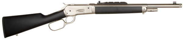 Taylors & Company 1886 Ridge Runner 45-70 Gov, 18.5" Barrel, Matte Chrome, Black Synthetic Stock