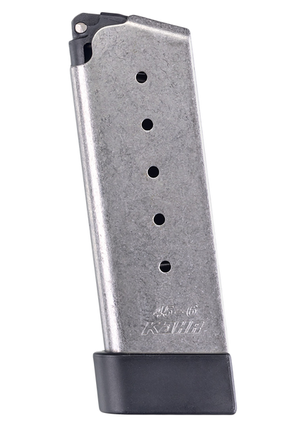 Kahr Arms K625G Stainless 6rd 45 ACP Magazine with Grip Extension for CM/PM Models
