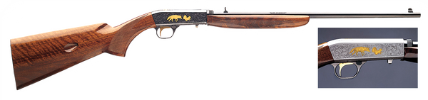 Browning SA-22 Takedown .22 LR Rifle with Engraved Gold Receiver and Walnut Stock