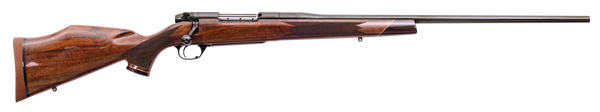 Weatherby Mark V Deluxe 300 Wthby Mag Rifle with Gloss Walnut Stock and Blued Steel Receiver