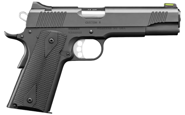 Kimber Custom II GFO .45 ACP 8+1 5" Stainless Steel Matte Black Pistol with Rubber G-10 Grip