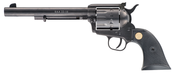 Chiappa Firearms CF340170 SAA 1873 .22 LR Revolver, 7.5" Blued Barrel, Black Grip