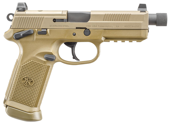 FNX Tactical 45 ACP Pistol - Flat Dark Earth, Threaded Barrel, Night Sights, 15+1 Capacity
