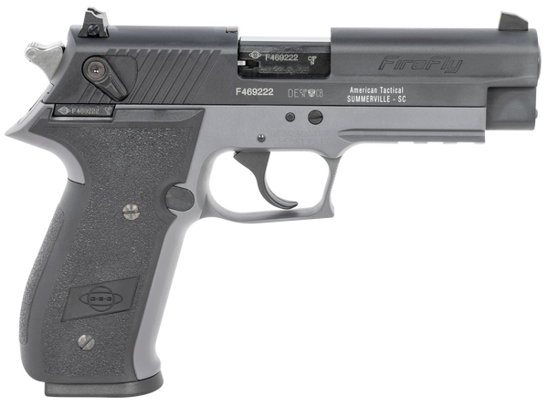GSG GERG2210FFS FireFly .22 LR Pistol, 10+1 Capacity, 4" Barrel, Black Serrated Slide, Smoke Zinc Alloy Frame, Accessory Rail, Black Polymer Grip