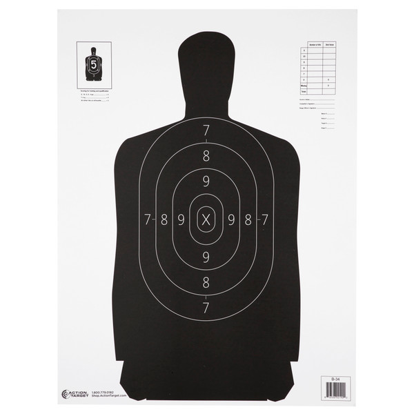 Action Target B34 Black 100 Pack