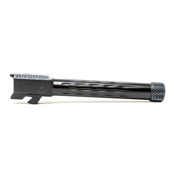 Faxon Match Barrel for Glock 17 Gen 5, Fluted Black Threaded Barrel