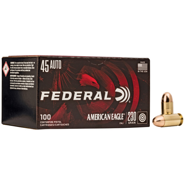Federal American Eagle .45 ACP 230 Grain FMJ Ammunition - 100/500 Rounds