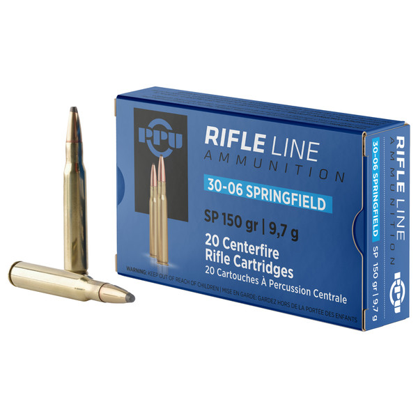 PPU 30-06 Springfield 150 Grain FMJ Ammunition - 20 Rounds per Box, 200 Rounds per Case