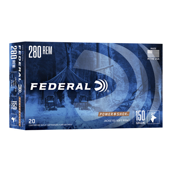 Federal Power-Shok .280 Remington 150 Grain Soft Point Ammunition - 20 Rounds/200 Rounds