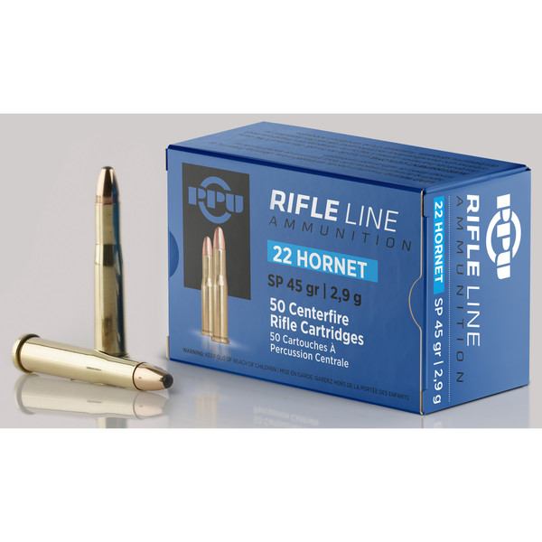 PPU 22 Hornet 45 Grain Soft Point Ammunition - 50 Rounds/1000 Rounds