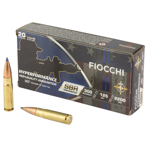 FIOCCHI HYPR SBR 300 Blackout 125 Grain Ammunition - 20 Rounds/200 Rounds