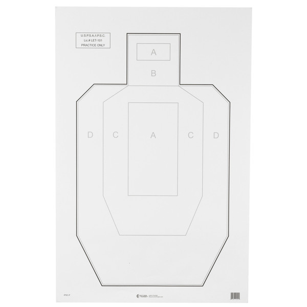 USPSA Paper Shooting Targets 100-Pack