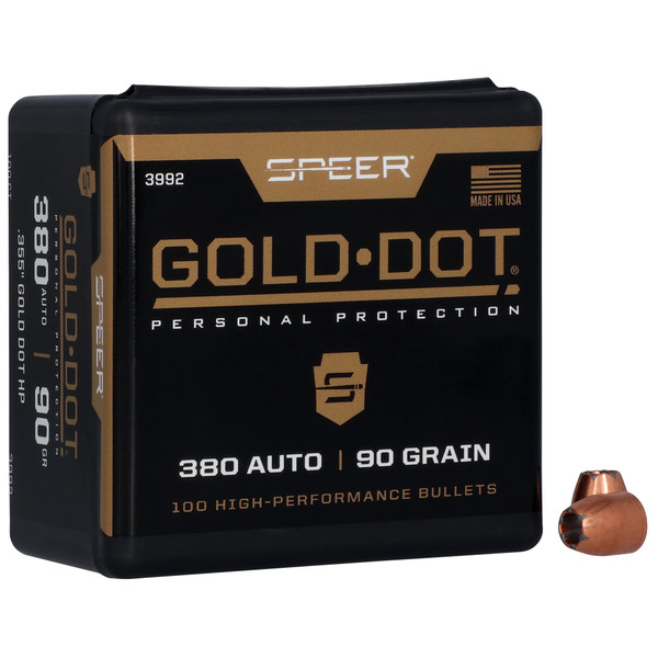 Speer Gold Dot .355 90 Grain Hollow Point, 100 Count