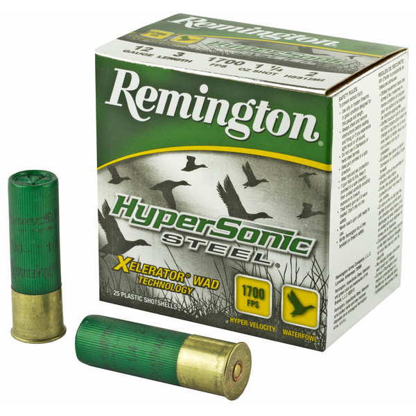 Remington Hypersonic Steel 12 Gauge 3" #2 Shot, 25 Rounds per Box, 250 Rounds per Case