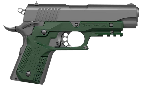 Compact 1911 Green Polymer Picatinny Grip & Rail System by Recover Tactical CC3C-03