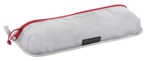 Vertx VTX5205AGYNA Large White Nylon Overflow Pouch with Mesh & Red Accents, YKK Zipper, Hook Back Panel