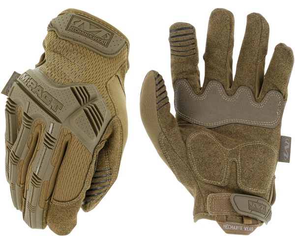 Mechanix Wear M-Pact Coyote Synthetic Leather Gloves, Small, TPR Closure