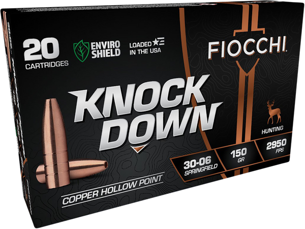 Fiocchi 3006CHA Knock Down Enviro Shield 30-06 Springfield 150gr HP 20/Box 10/Case