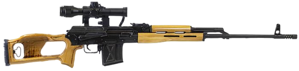 Century Arms PSL Rifle 7.62x54mmR with Optic, Black Steel & Wood Stock