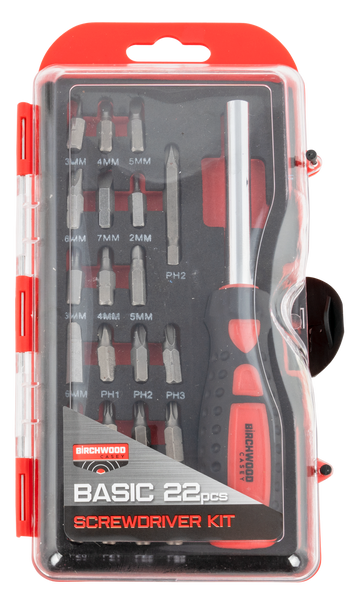 Birchwood Casey 22-Piece Screwdriver Kit with Slotted, Philips, Torx, and Hex Heads
