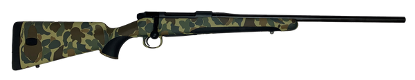 Mauser M18 7mm Rem Mag Bolt-Action Rifle with Old School Camo Stock and Threaded Barrel
