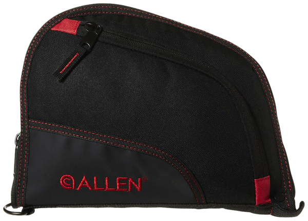 Allen 7738 Auto-Fit Handgun Case with Foam Padding & Lockable Zipper - 9" Black/Red