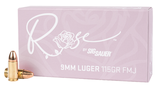 Sig Sauer Rose 9mm Luger 115gr FMJ Ammo - 50 Rounds per Box
