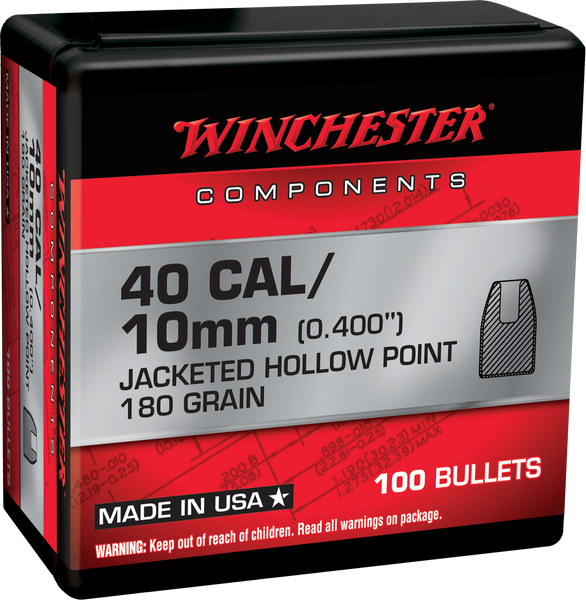 Winchester Ammo WB40HP180X 40S&W 180gr JHP 100/Box