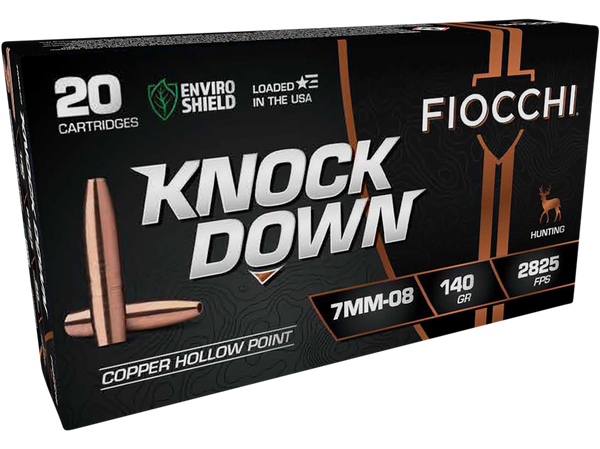 Fiocchi Knock Down Enviro Shield 7mm-08 Rem 140gr HP Ammo - 20/Box