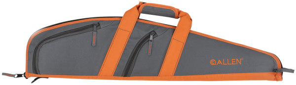 Compact Youth Rifle Case for Scoped Rifles Up to 32" - Gray/Orange, Padded Handle, Accessory Pockets