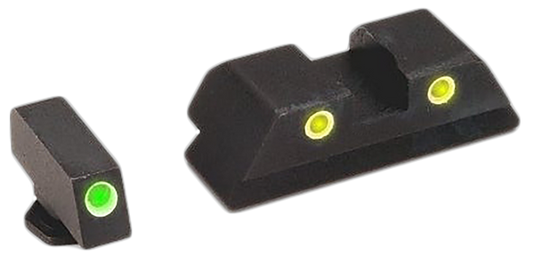 AmeriGlo GL121 Classic Tritium Sight Set for Glock - Green Front, Yellow Rear