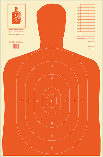 Economy Silhouette Paper Target 23" x 35" Red/White - Box of 100