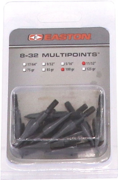 12 Pack 11/32" Easton Multi Points Crossbow Field Points 100 Grain